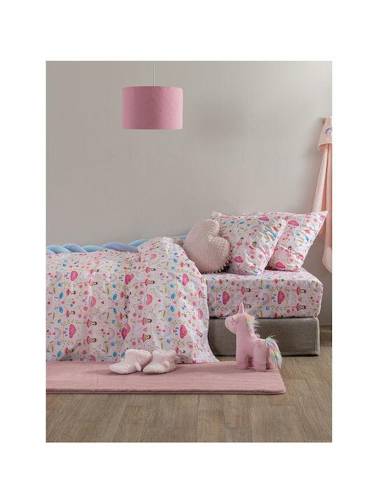 Palamaiki Bettwäsche-Set Einzel Baumwolle MK772 Rosa 170x260cm 3Stück