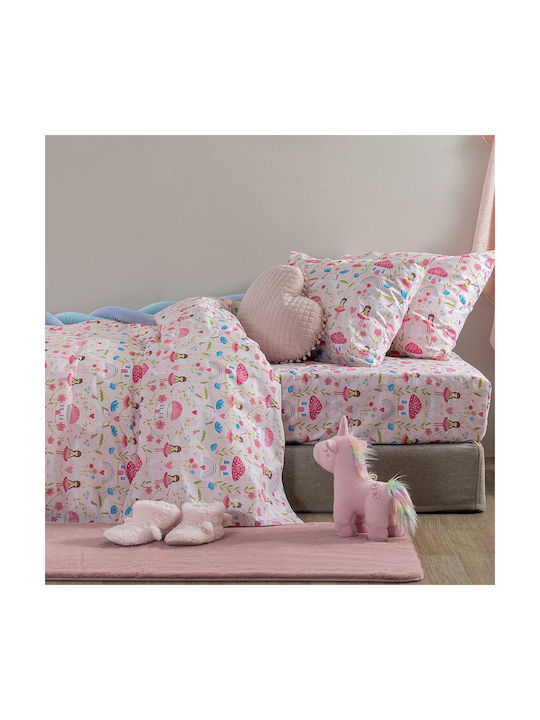 Palamaiki Bettwäsche-Set Einzel Baumwolle MK772 Rosa 170x260cm 3Stück