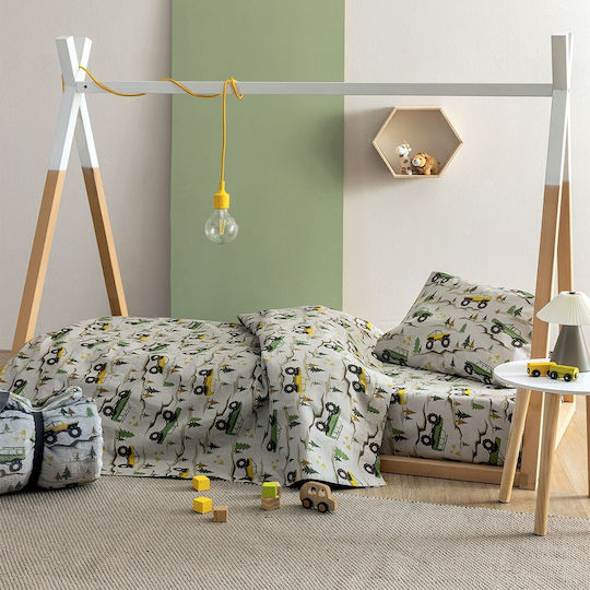 Palamaiki Bettwäsche-Set Einzel Baumwolle MK775 Grün 170x260cm 3Stück