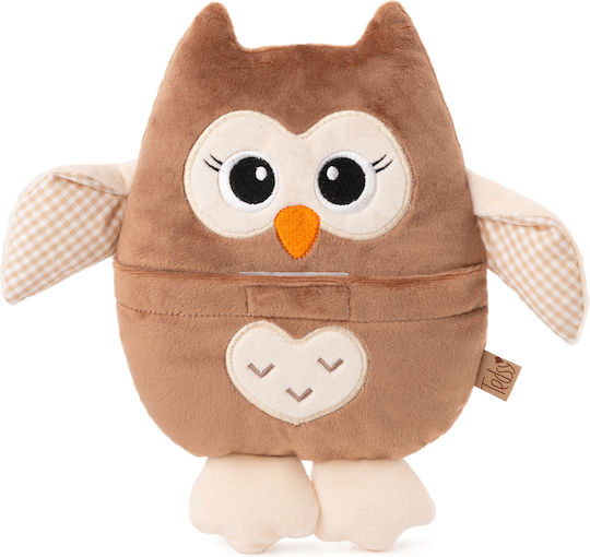 Amek Toys Owl Hot Water Bottle for Heat Cold with Cherry Pits Blue