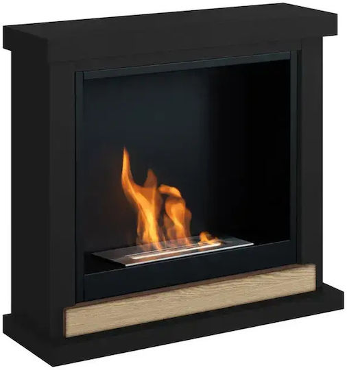 Tagu Indoor Wall Mounted Bioethanol Fireplace Black 75x24.5x67.6cm