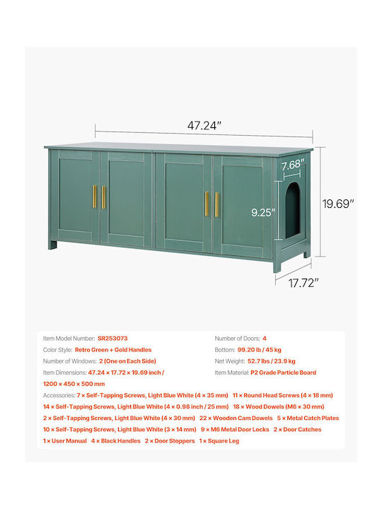Wooden Sideboard Blue