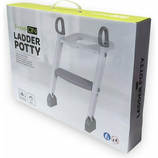 FreeOn Toddler Toilet Seat With Footrest And Handles Gray