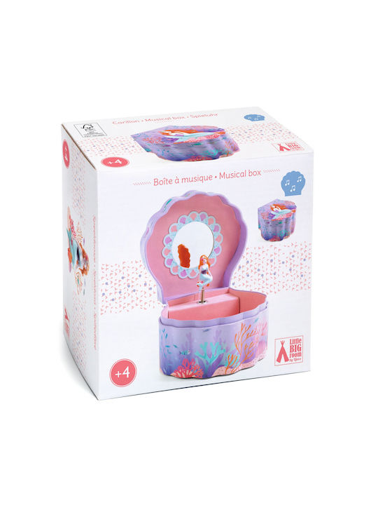 Djeco Kids Jewelry Box Mermaid Made of Lilac Wood