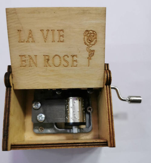 Cutia Muzicală La Vie en Rose Din Lemn Roz