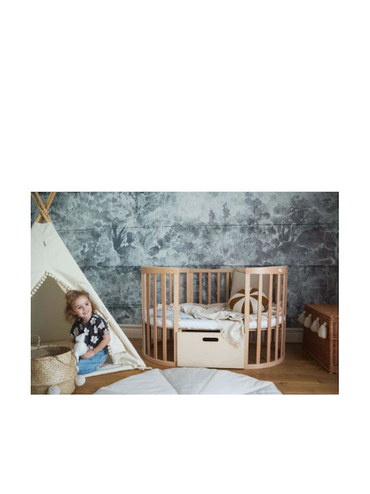 Waldin Convertible Baby Crib Beige with Mattress 78x128cm