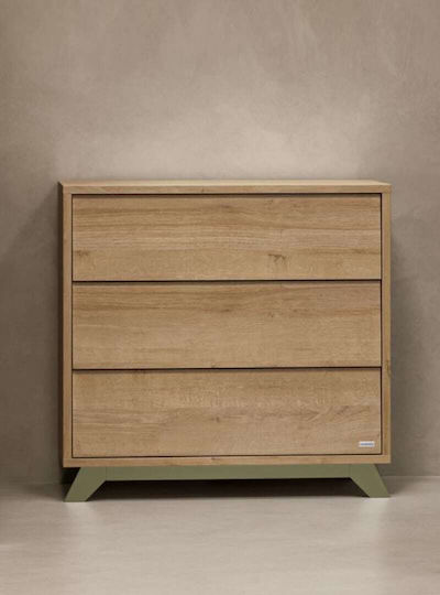 Baby Dresser with 3 Drawers Brown 95x50x89cm