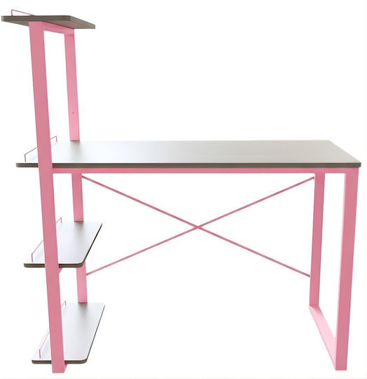 Dynamic Birou pentru copii cu Bibliotecă din Melamină Roz 110x55x116cm