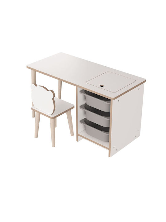 Παιδικό Γραφείο από Μελαμίνη Λευκό 90x42x50cm