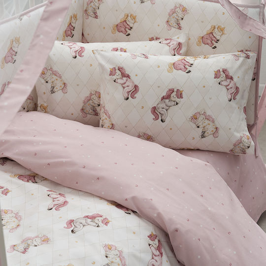 Vesta Home Baby Duvet Cover Set With Pillowcase White-lila 120x160cm