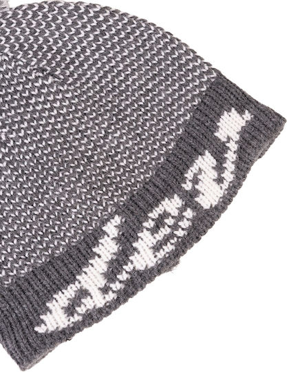 Pom Pom Beanie Γυναικείος Σκούφος Πλεκτός σε Γκρι χρώμα