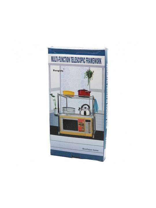 Βάση για Φούρνο Μικροκυμάτων Μεταλλική 85x25x25εκ. Ασημί