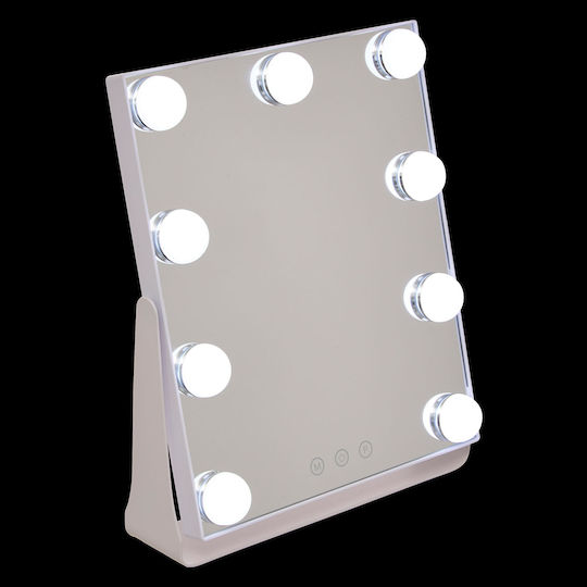 5Five Καθρέπτης Μακιγιάζ Επιτραπέζιος με Φως 27x6cm Λευκός