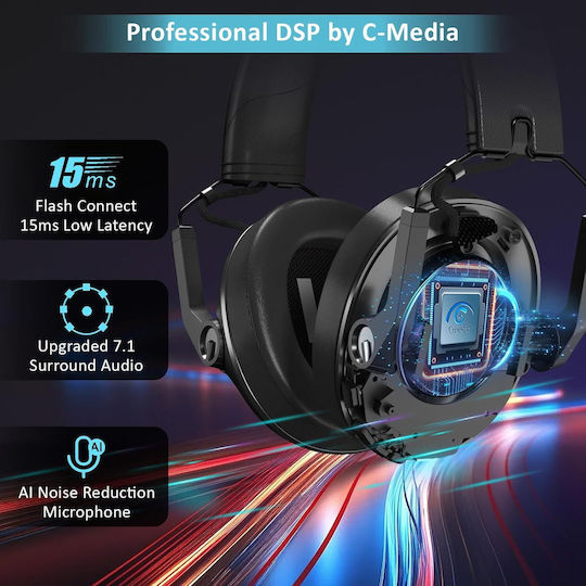 X00290AY71 Căști Gaming Wireless Over Ear cu Conectivitate Bluetooth USB pentru PC PS4 PS5