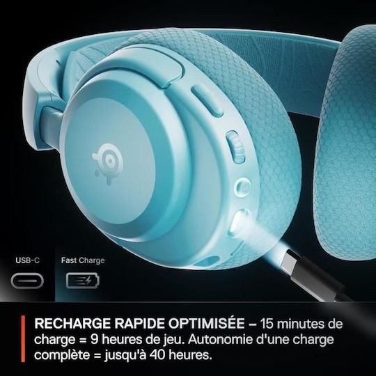 SteelSeries Arctis Nova 3P Ασύρματο Over Ear Gaming Headset με σύνδεση Bluetooth / USB Μπλε for Nintendo Switch / Nintendo Switch 2 / PC / PS4 / PS5