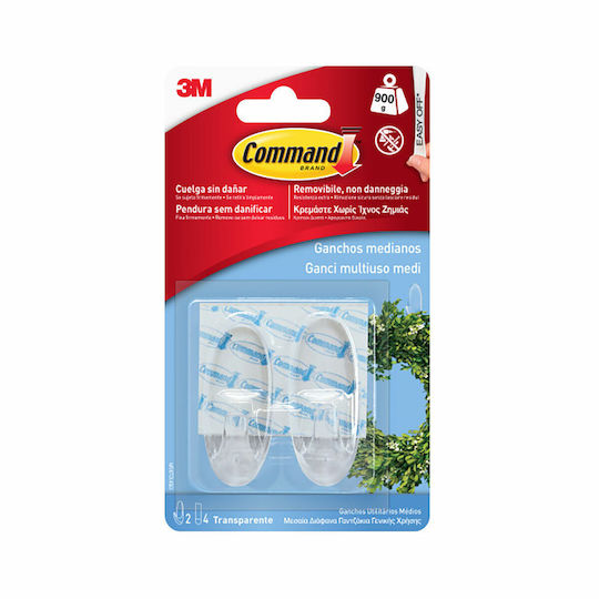 3M Command Klarer Mittlerer Haken Transparent