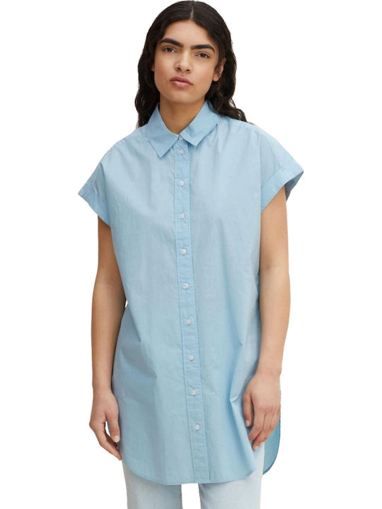 204 Women's Monochrome Short Sleeve Shirt Light Blue