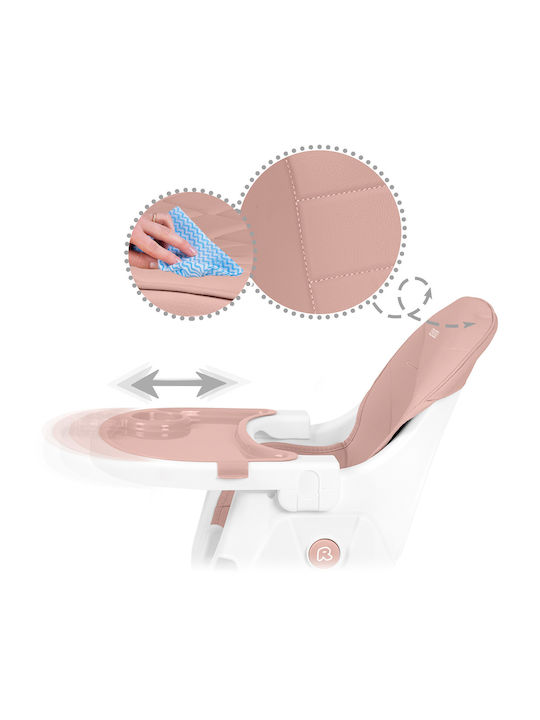 Ricokids Mani Baby Hochstuhl 3 in 1 Mit Höhenverstellbar Rosa
