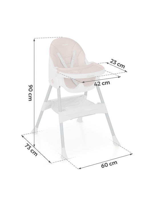 Ricokids Mani Baby Hochstuhl 3 in 1 Mit Höhenverstellbar Rosa