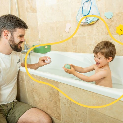 Badabulle Set aus 4 Silikon-Badesprinklerspielzeugen