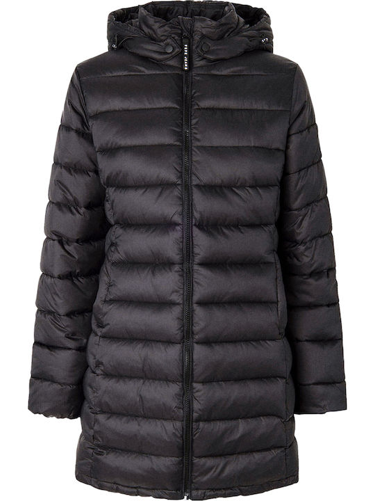 Maddie Lungă Jachetă de femei Puffer Negru