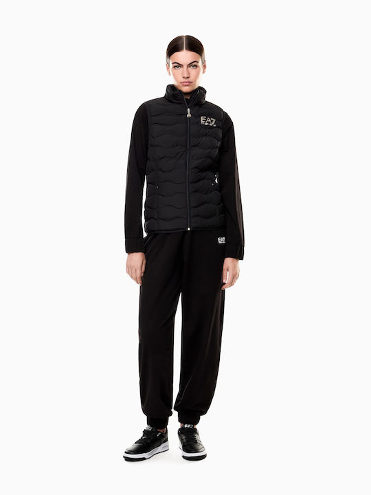 Women's Short Puffer Jacket for Spring or Autumn Black