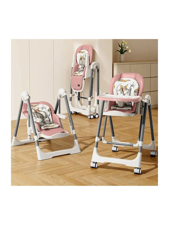 Kidizi Swingy Klappbarer Baby Hochstuhl 2 in 1 Rosa
