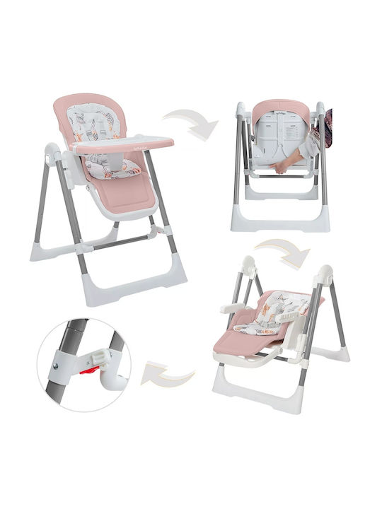 Kidizi Swingy Klappbarer Baby Hochstuhl 2 in 1 Rosa