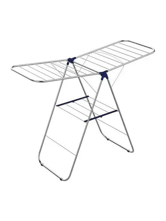 Folding Floor Clothes Drying Rack for Balcony Stainless Steel with Hanging Length 6m