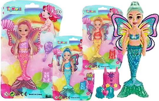 ToyMarkt Mermaid Butterfly Doll for 3+ years+ Years 15cm (Various Designs/Assortments of Designs) 1pc