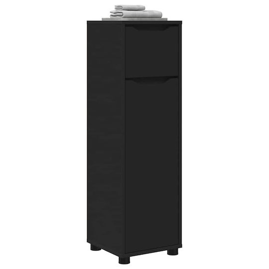 vidaXL Floor Bathroom Column Cabinet L30.5xD30xH101cm Black