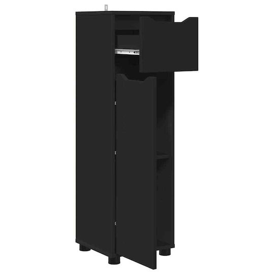 vidaXL Floor Bathroom Column Cabinet L30.5xD30xH101cm Black