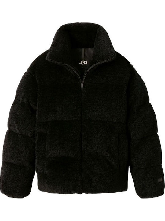 Emmalyn Uggfluff Puffer Jacket Κοντό Γυναικείο Puffer Μπουφάν για Χειμώνα Μαύρο