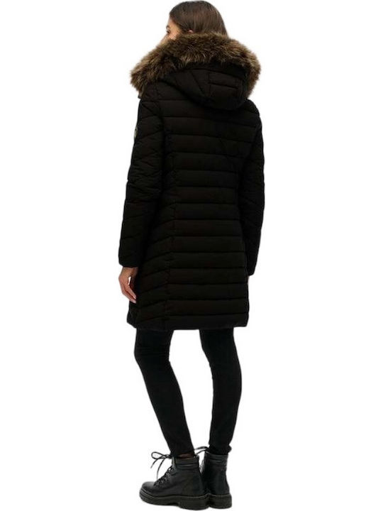 Ovin Fuji Lungă Jachetă de femei Puffer Negru