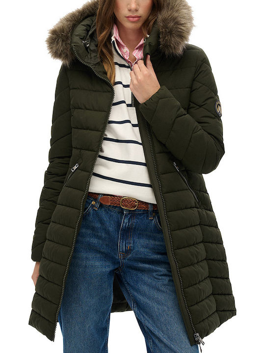 Ovin Fuji Lungă Jachetă de femei Puffer Negru