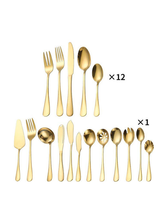 Cheffinger Besteckset Edelstahl Gold 72Stück