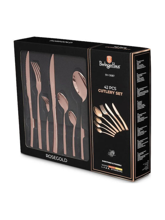 Berlinger Haus Shiny Pack Cutlery Set Stainless Rose Gold 42pcs