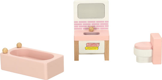 Holzpuppenhausmöbel in Rosa