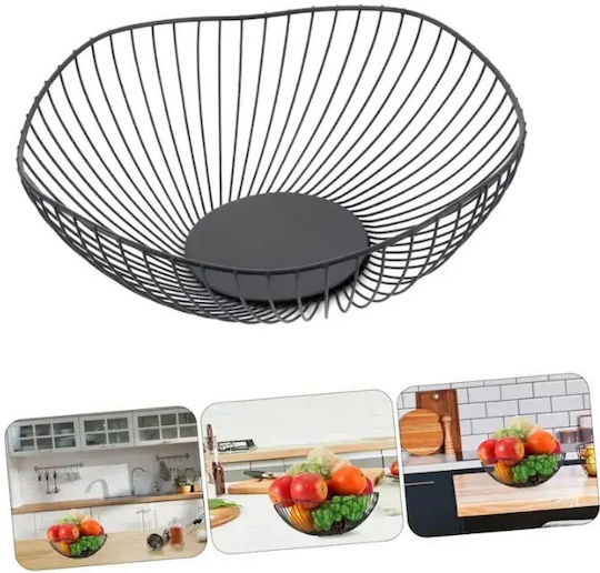 Tpster Fruit Bowl Metallic Black 27x24x12cm