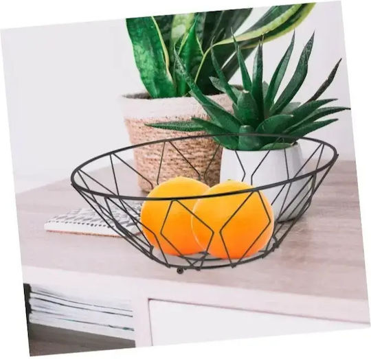 Tpster Fruit Bowl Metallic Black 26x26x10cm