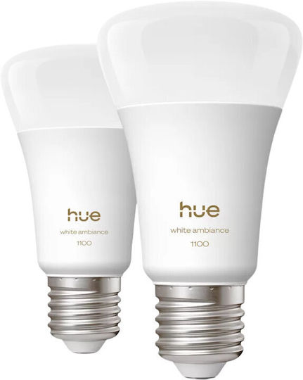 Philips Smart Bulbs LED 8.1W for Socket E27 and Shape A60 Warm White 1100lm Dimmable 2pcs