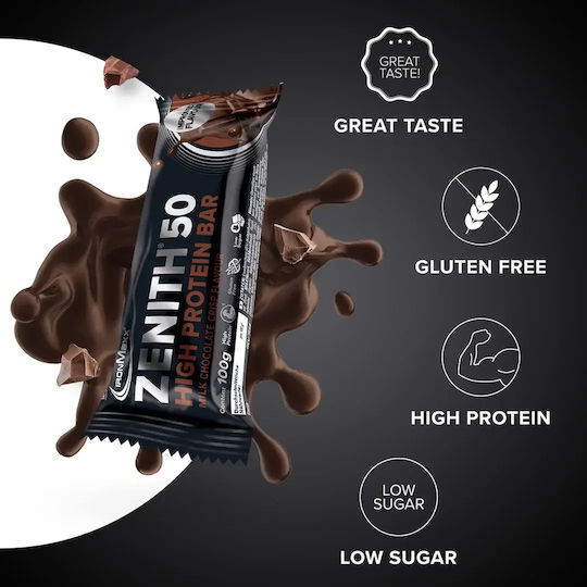 IronMaxx Zenith Bar with 50% Protein & Flavor Milk Chocolate 100gr