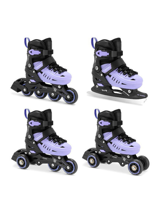 Spokey 4in1 Kids Adjustable Inline Rollers Black