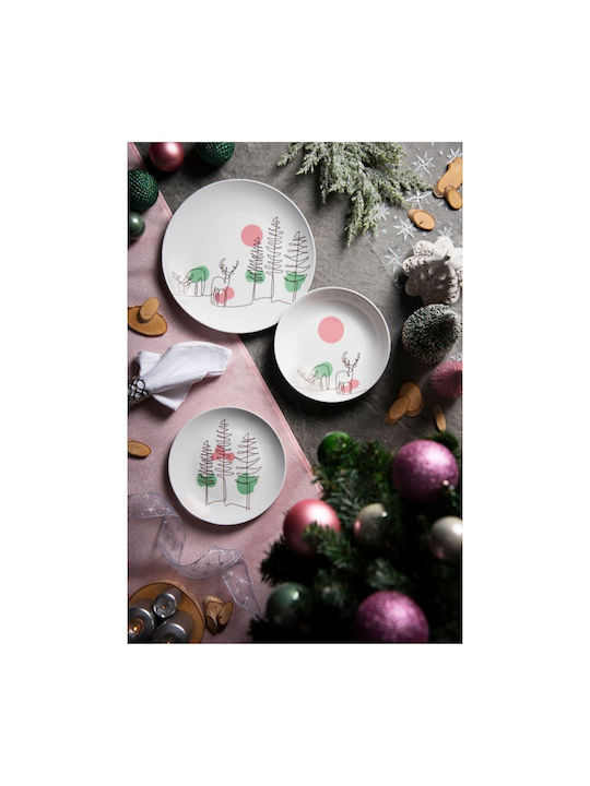 Excelsa Set Weihnachtliche Geschirr Porzellan Weiß 18Stück