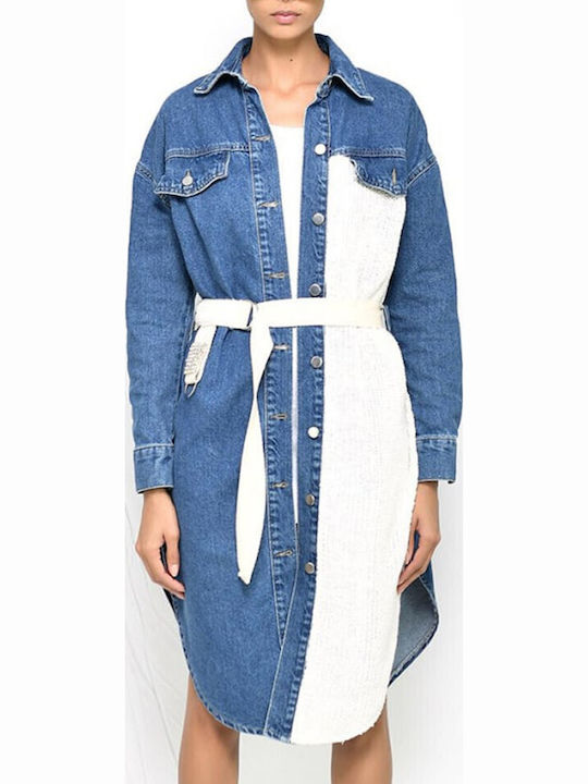 Denim Kleid Ganztägig Blau
