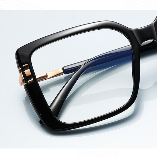 Techsuit Anti-Blue Light Glasses Reflex PC 2270 Women Oversized TR90 & Metal Frame AC Lens Black