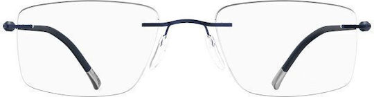 Silhouette Herren Metall Brillengestelle mit Blau