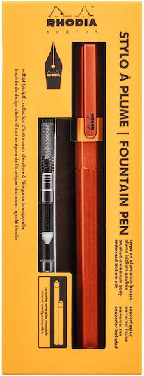 Rhodia Rhodia Fountain Pen Extra Fine Orange Made of Aluminum with Orange Ink
