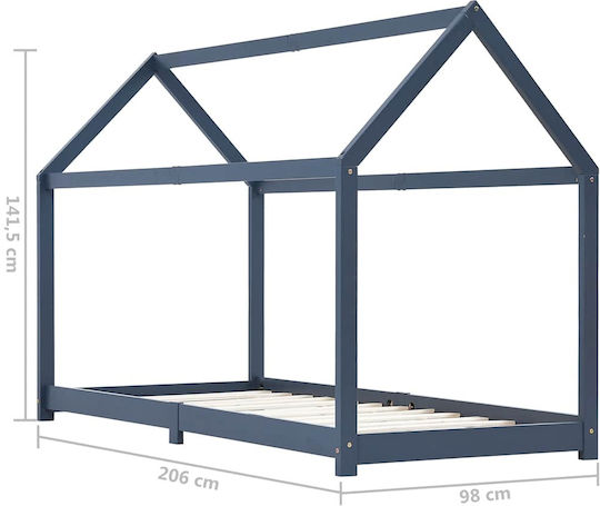 Kinderbett Einzeln Gray für Matratze 90x200cm