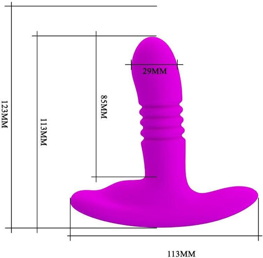 Pretty Love Heather Dop Anal cu Funcție Wireless și Vibrație Fuchsia
